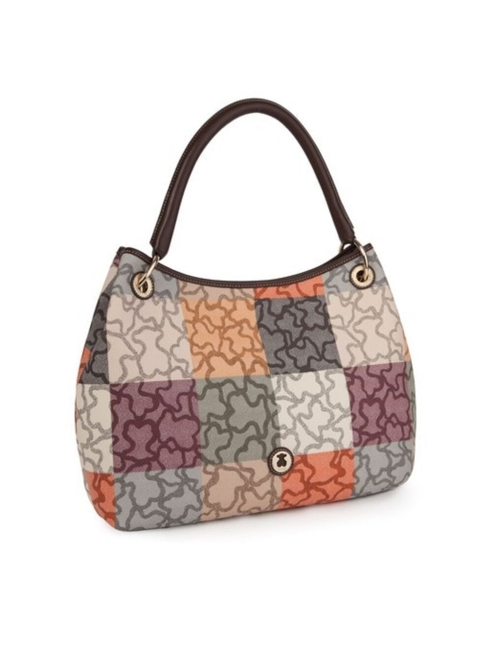 TOUS Kaos Cuadrados Orange Brown Colored One Shoulder Bag